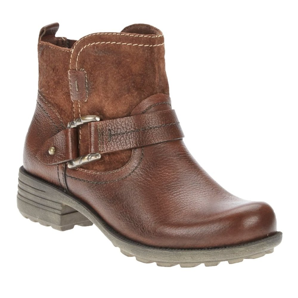 Earth Origins Brown Leather and Suede Paris Ankle Boot Size 9